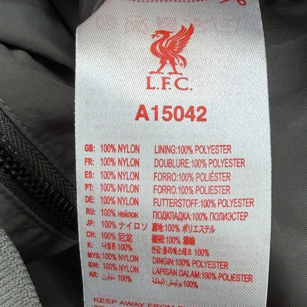 Liverpool FC‎ Mens Grey Full Zip Windbreaker Jacket L.F.C. Crest A15042 Size S